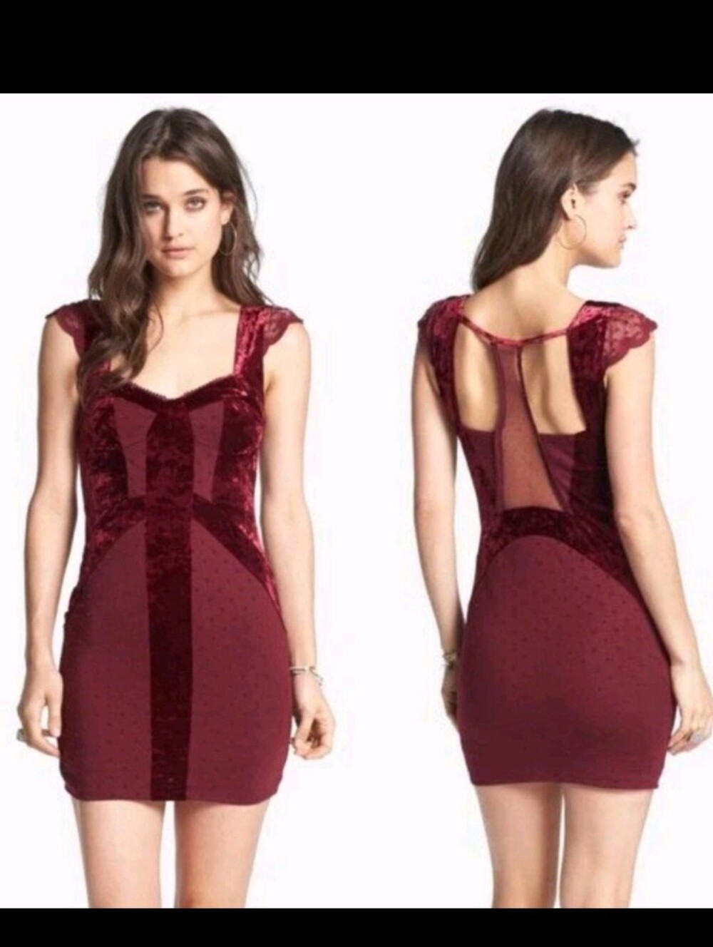 Free People Madeline Polka Dot Velvet Dress Size Large